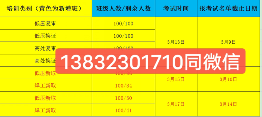 2023年石家莊電工證焊工證考試時間最新安排